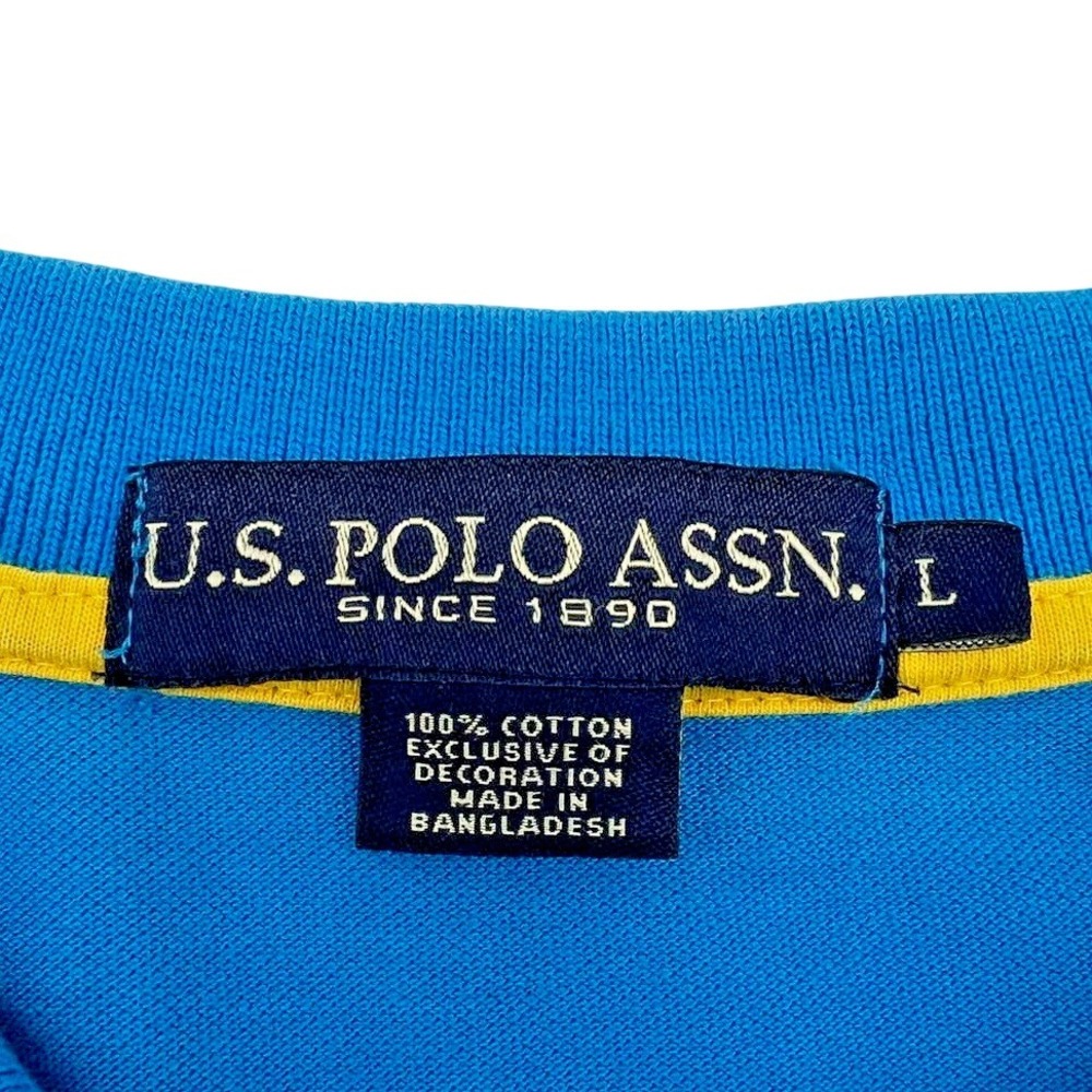 Women's U.S. POLO ASSN. Short Sleeve Cotton 2 Button Front Collar Shirt L Preppy - Picture 3 of 7